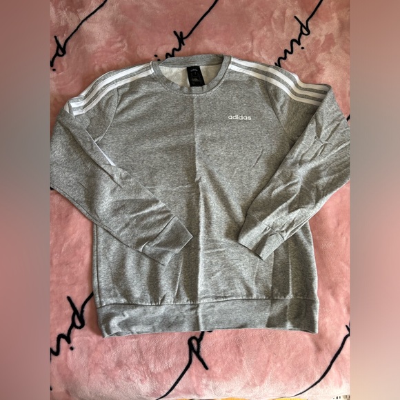Adidas Heather Gray Crewneck Sweatshirt - Picture 1 of 5
